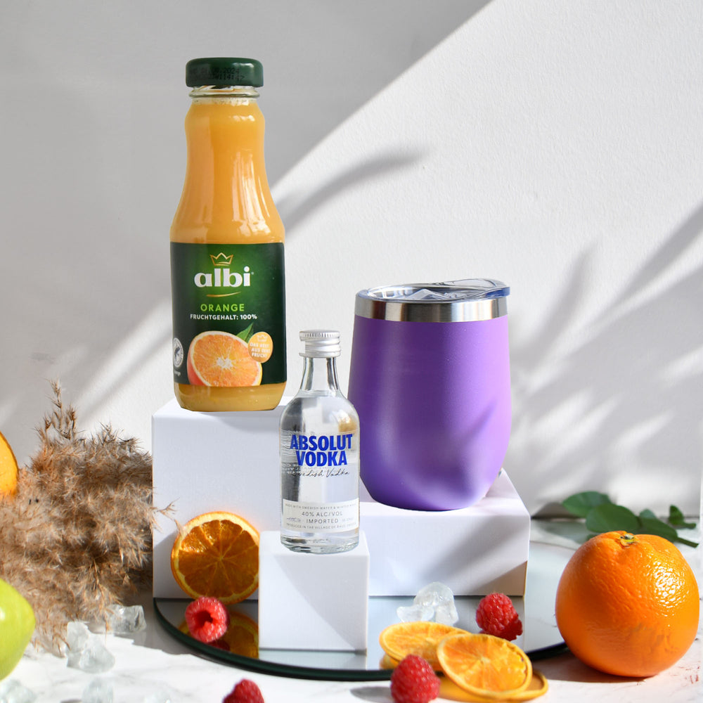 lilaner personalisierter Edelstahlbecher  Absolut Vodka 0.02L mit Softdrink mit Mischgetränk deiner Wahl