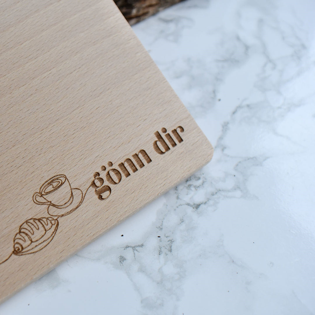 Frühstücksbrett Buche "gönn dir"