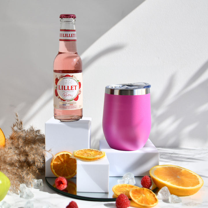 Geschenk-Set mit Becher + Wunschgravur inkl. Lillet Wildberry