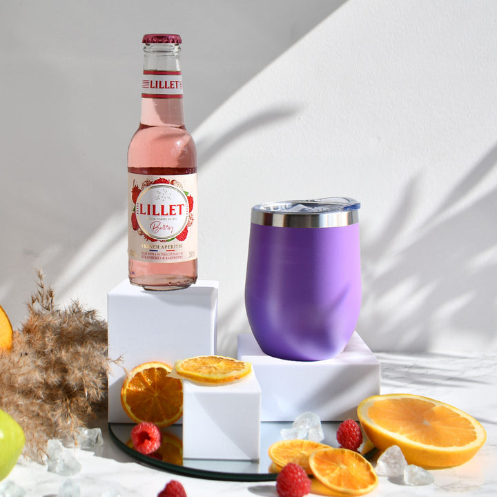 Geschenk-Set mit Becher + Wunschgravur inkl. Lillet Wildberry