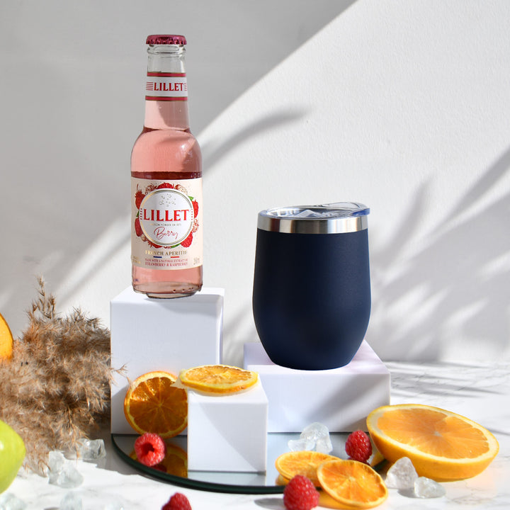 Geschenk-Set mit Becher + Wunschgravur inkl. Lillet Wildberry