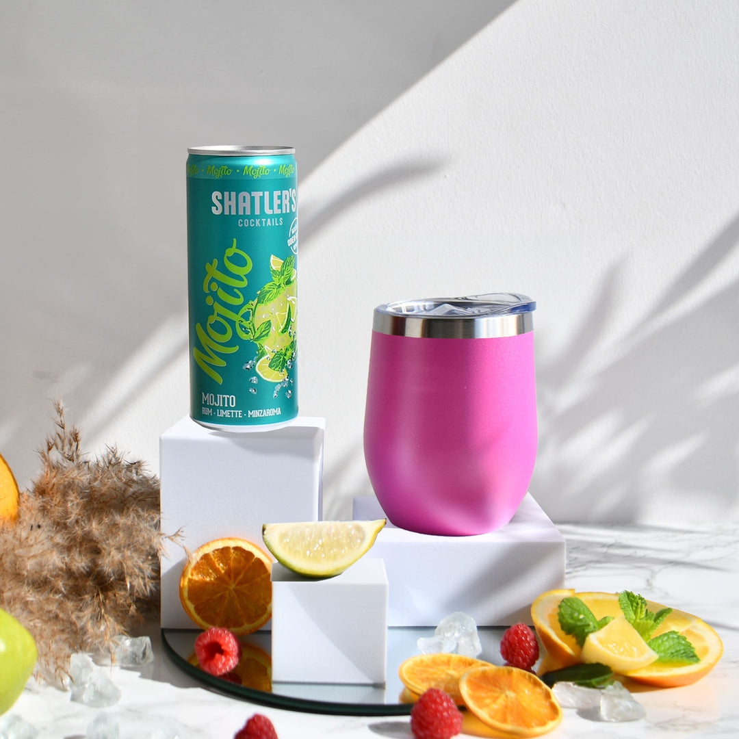 Geschenk-Set mit Becher + Wunschgravur inkl. Shatlers Mojito