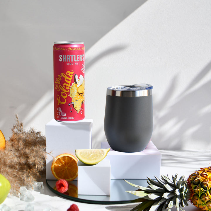 Geschenk-Set mit Becher + Wunschgravur inkl. Shatlers Piña Colada