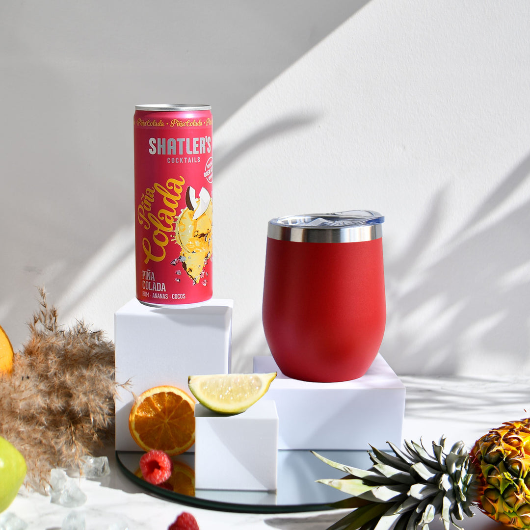 Geschenk-Set mit Becher + Wunschgravur inkl. Shatlers Piña Colada