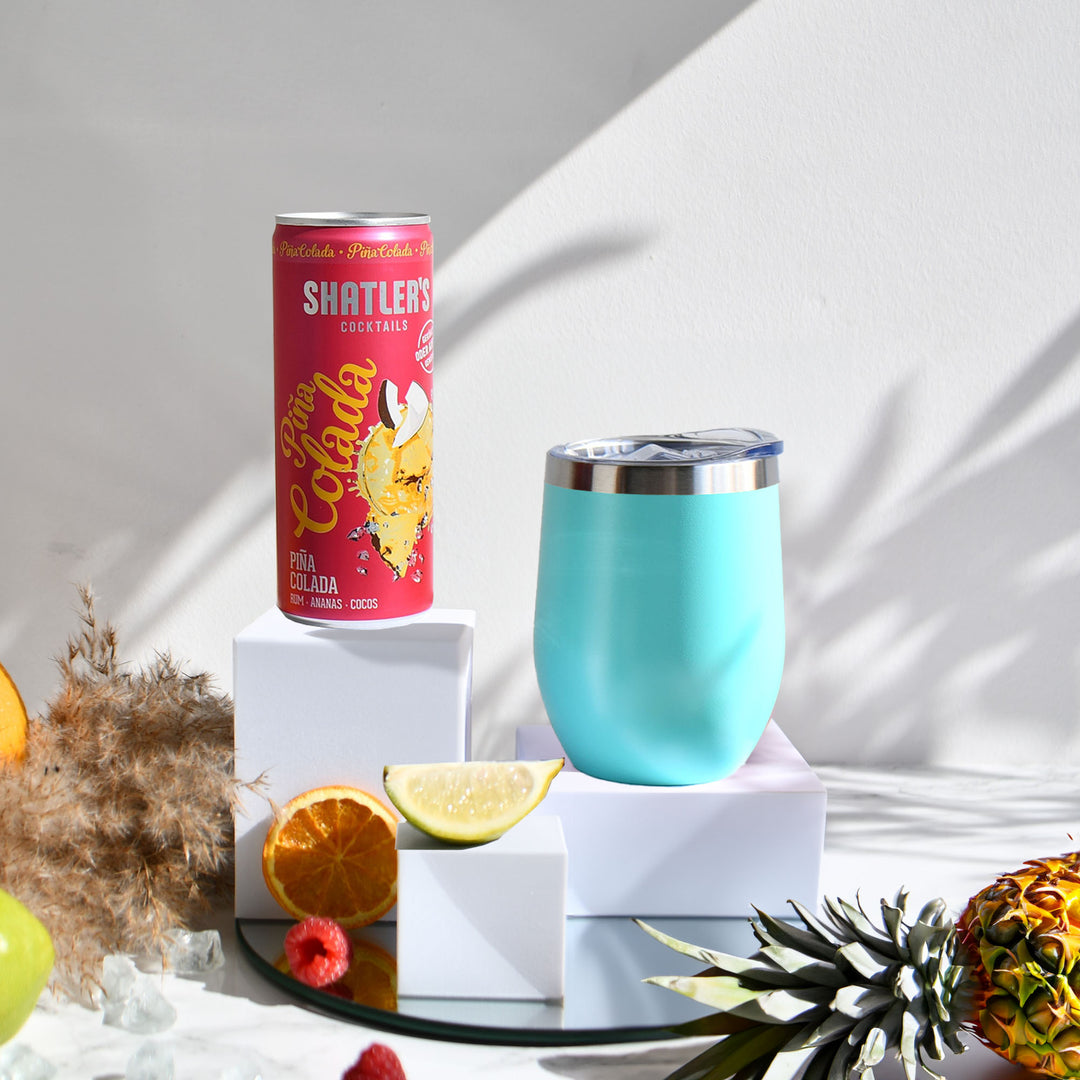 Geschenk-Set mit Becher + Wunschgravur inkl. Shatlers Piña Colada