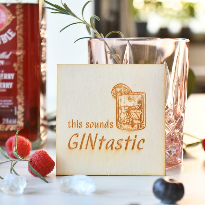 Untersetzer eckig Holz 6-er Set "Gin"