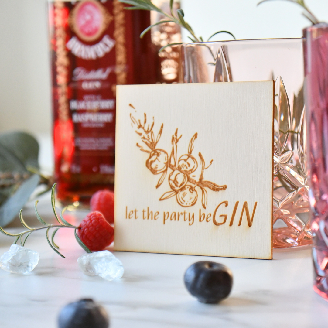 Untersetzer eckig Holz 6-er Set "Gin"
