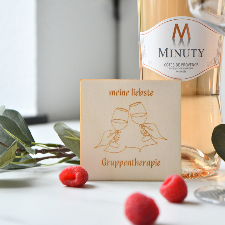 Untersetzer eckig Holz 6-er Set "Wein" deutsch